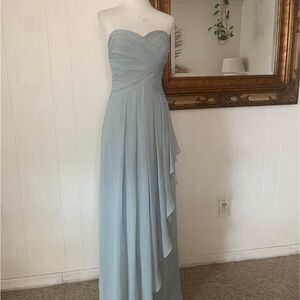 David's Bridal Blue Strapless Sweetheart Gown for Weddings